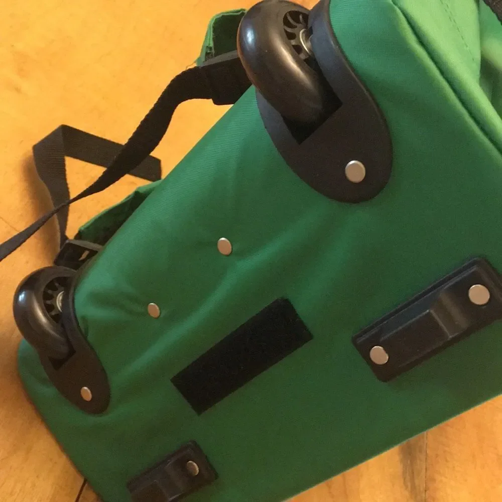 Jameson Green Travel Backpack with wheels and a retractable handle